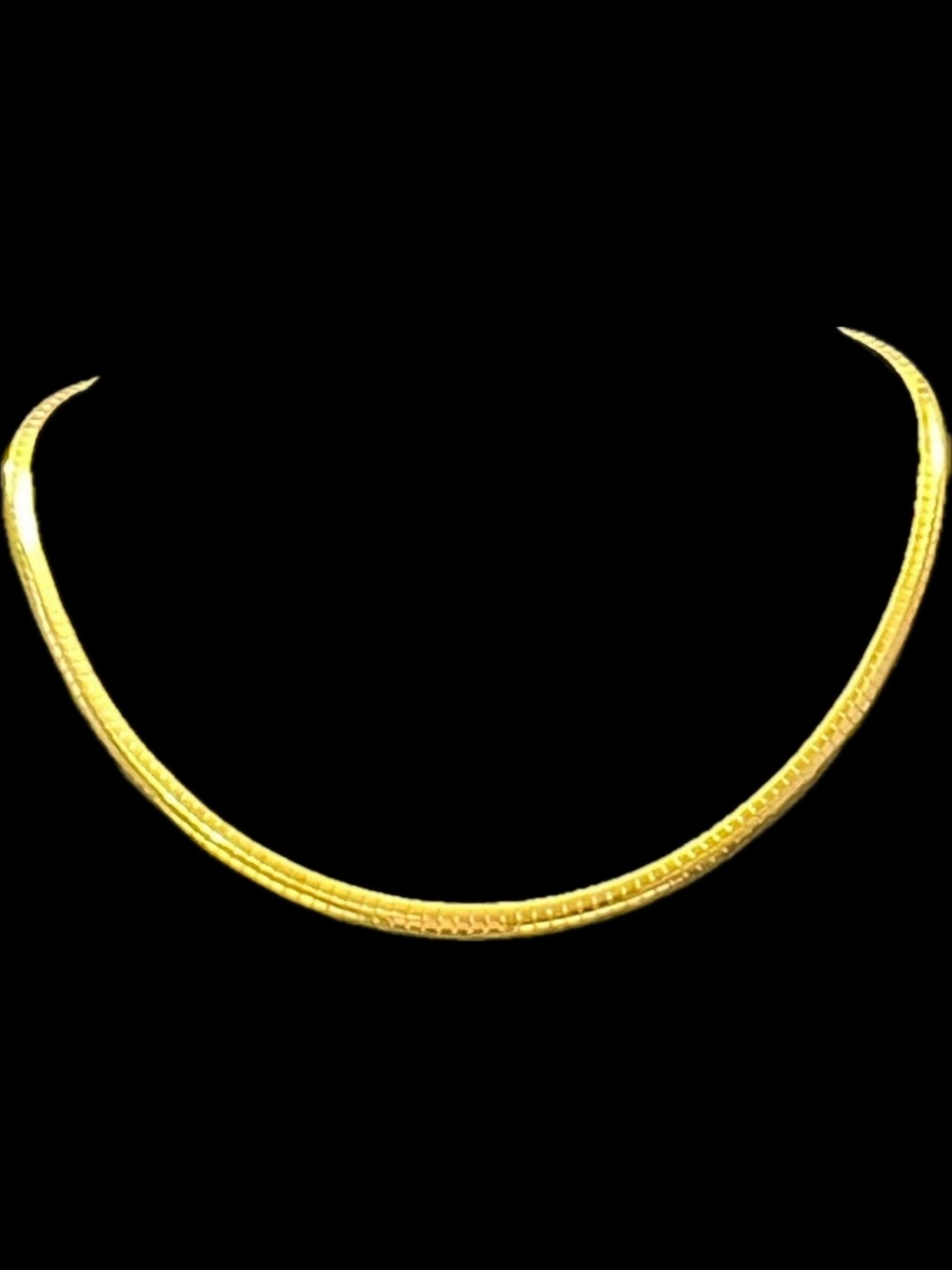 18k Gold Technibond mirrored dome omega polished flexible necklace vintage HSN